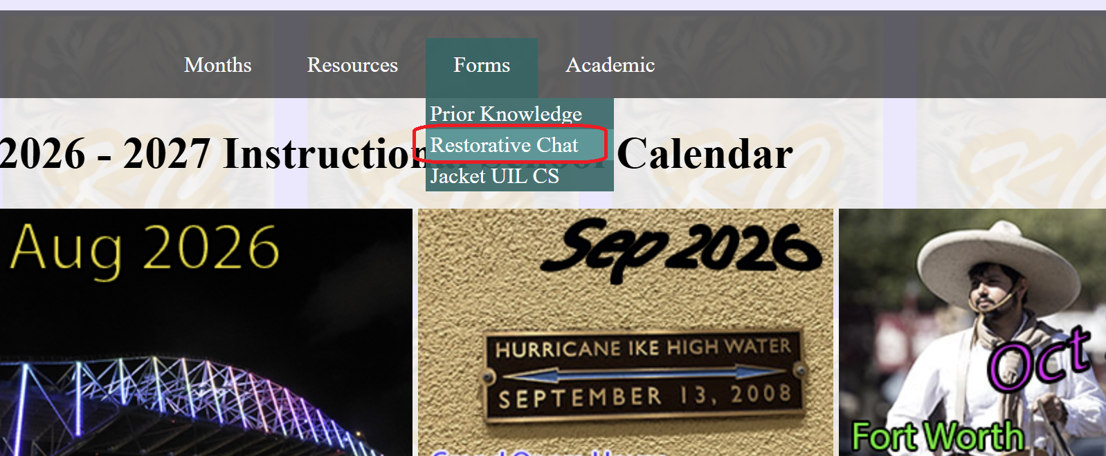 Location of the Restorative Chat link